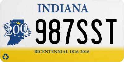 IN license plate 987SST