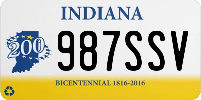 IN license plate 987SSV