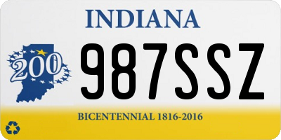 IN license plate 987SSZ