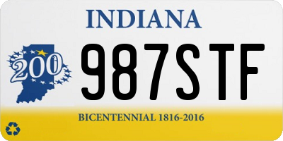 IN license plate 987STF