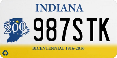 IN license plate 987STK