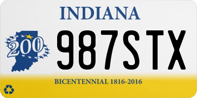 IN license plate 987STX