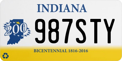 IN license plate 987STY