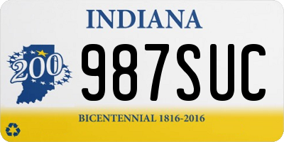 IN license plate 987SUC