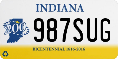 IN license plate 987SUG