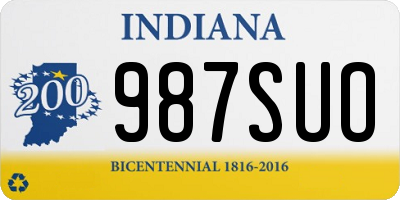 IN license plate 987SUO