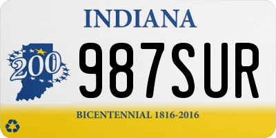 IN license plate 987SUR