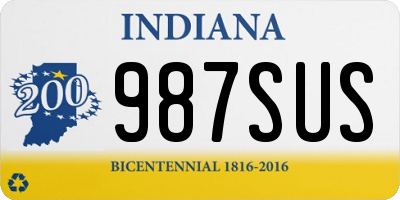 IN license plate 987SUS