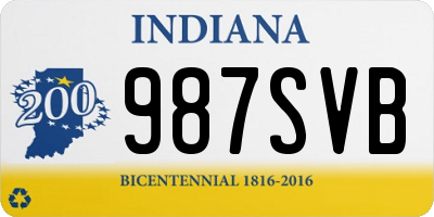 IN license plate 987SVB