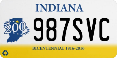 IN license plate 987SVC