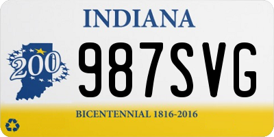 IN license plate 987SVG