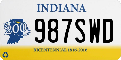 IN license plate 987SWD