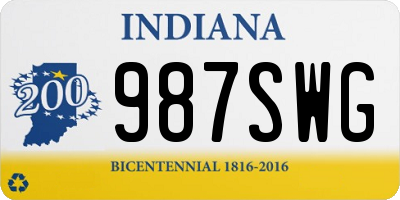 IN license plate 987SWG