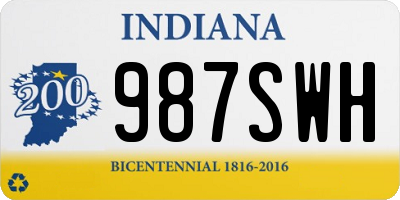 IN license plate 987SWH