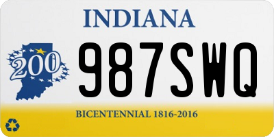 IN license plate 987SWQ