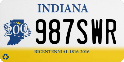 IN license plate 987SWR