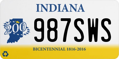 IN license plate 987SWS