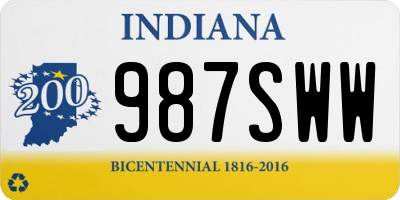 IN license plate 987SWW