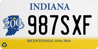 IN license plate 987SXF