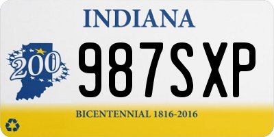 IN license plate 987SXP