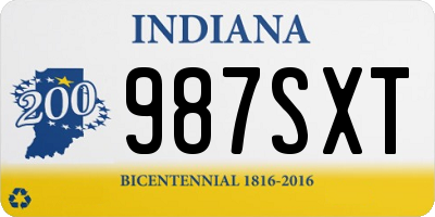 IN license plate 987SXT