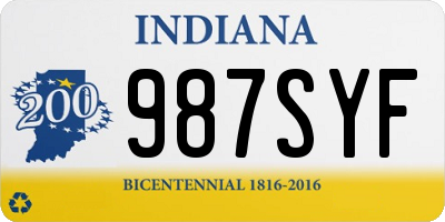 IN license plate 987SYF