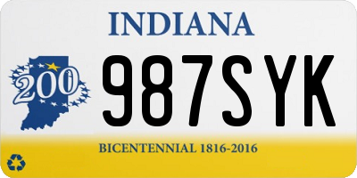 IN license plate 987SYK