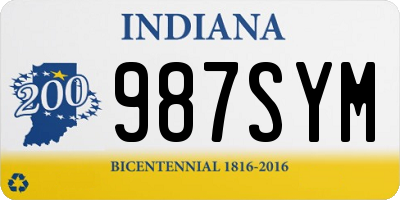 IN license plate 987SYM