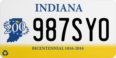 IN license plate 987SYO