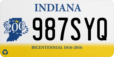 IN license plate 987SYQ