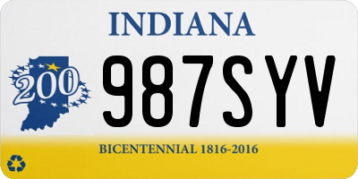 IN license plate 987SYV