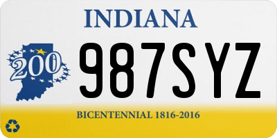 IN license plate 987SYZ