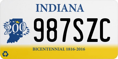 IN license plate 987SZC