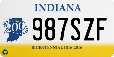 IN license plate 987SZF