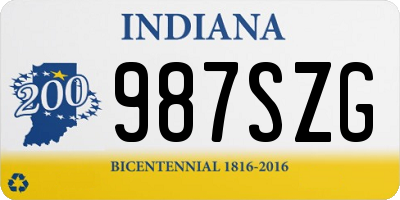 IN license plate 987SZG