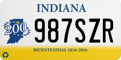 IN license plate 987SZR