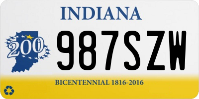 IN license plate 987SZW