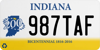 IN license plate 987TAF