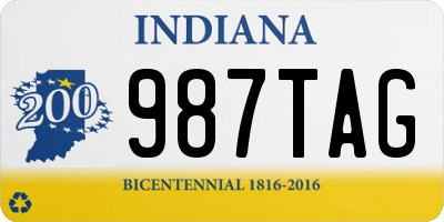 IN license plate 987TAG