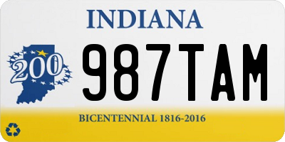 IN license plate 987TAM