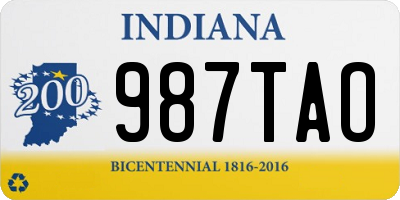 IN license plate 987TAO