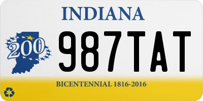 IN license plate 987TAT