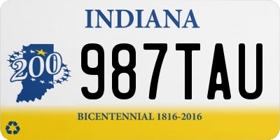 IN license plate 987TAU