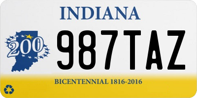 IN license plate 987TAZ