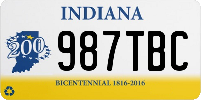 IN license plate 987TBC