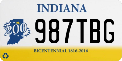 IN license plate 987TBG