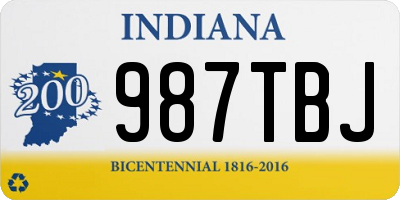 IN license plate 987TBJ