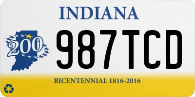 IN license plate 987TCD