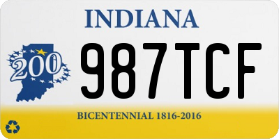 IN license plate 987TCF