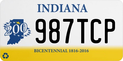 IN license plate 987TCP